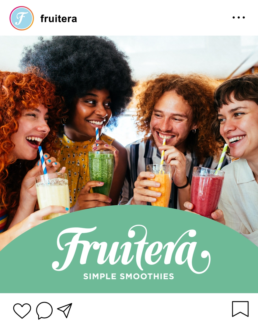 Eye-catching Fruitera Instagram ad displaying a selection of fresh fruits, highlighting their colors and textures.