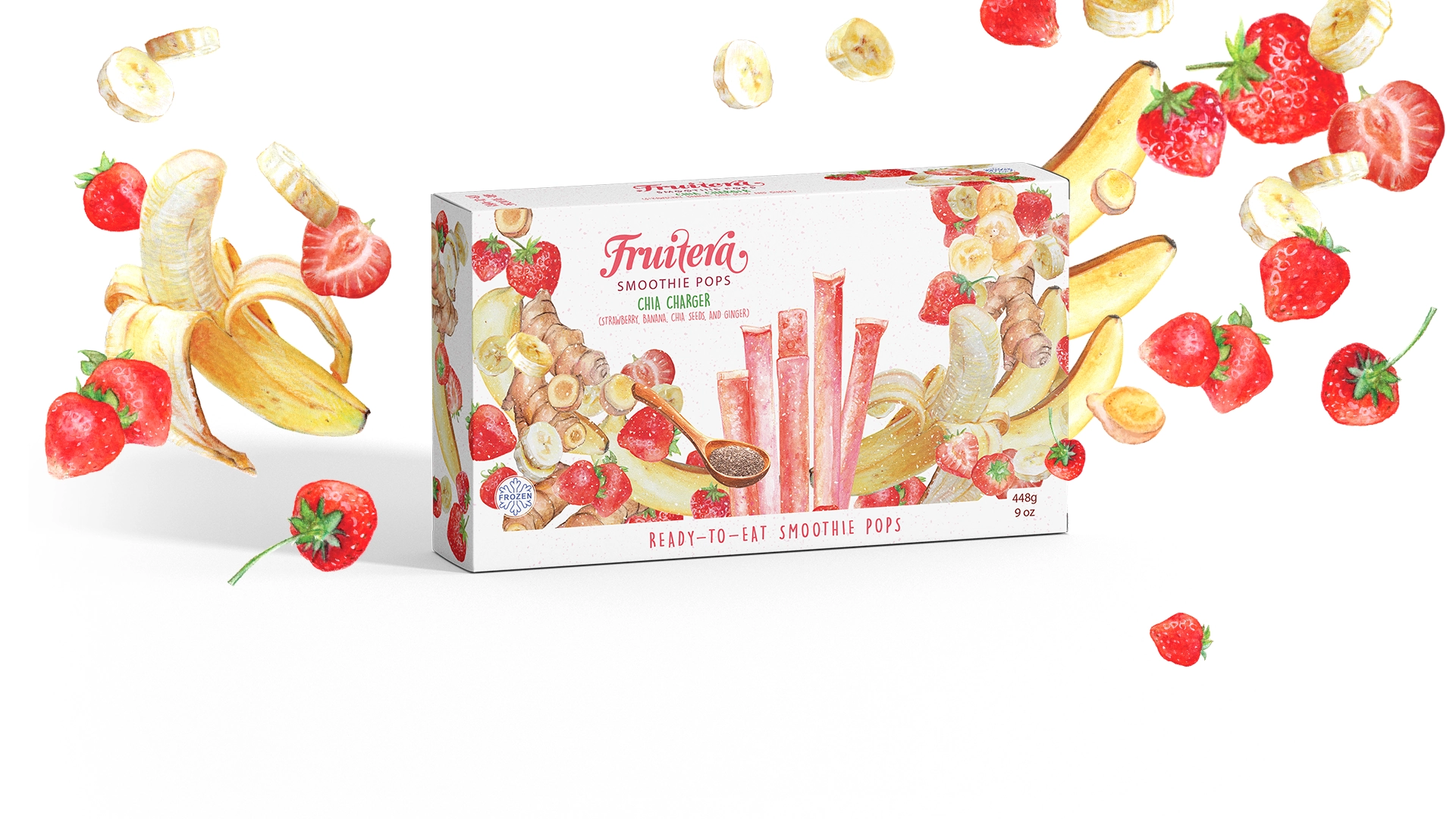 A box of fruit snacks showcasing vibrant illustrations of strawberries and bananas on the front.